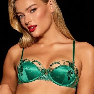 [SHIPS APRIL] Honey Birdette Whitney Emerald Push Up Bra - 34B